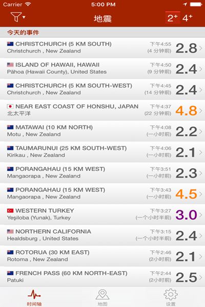 全球地震资讯速报